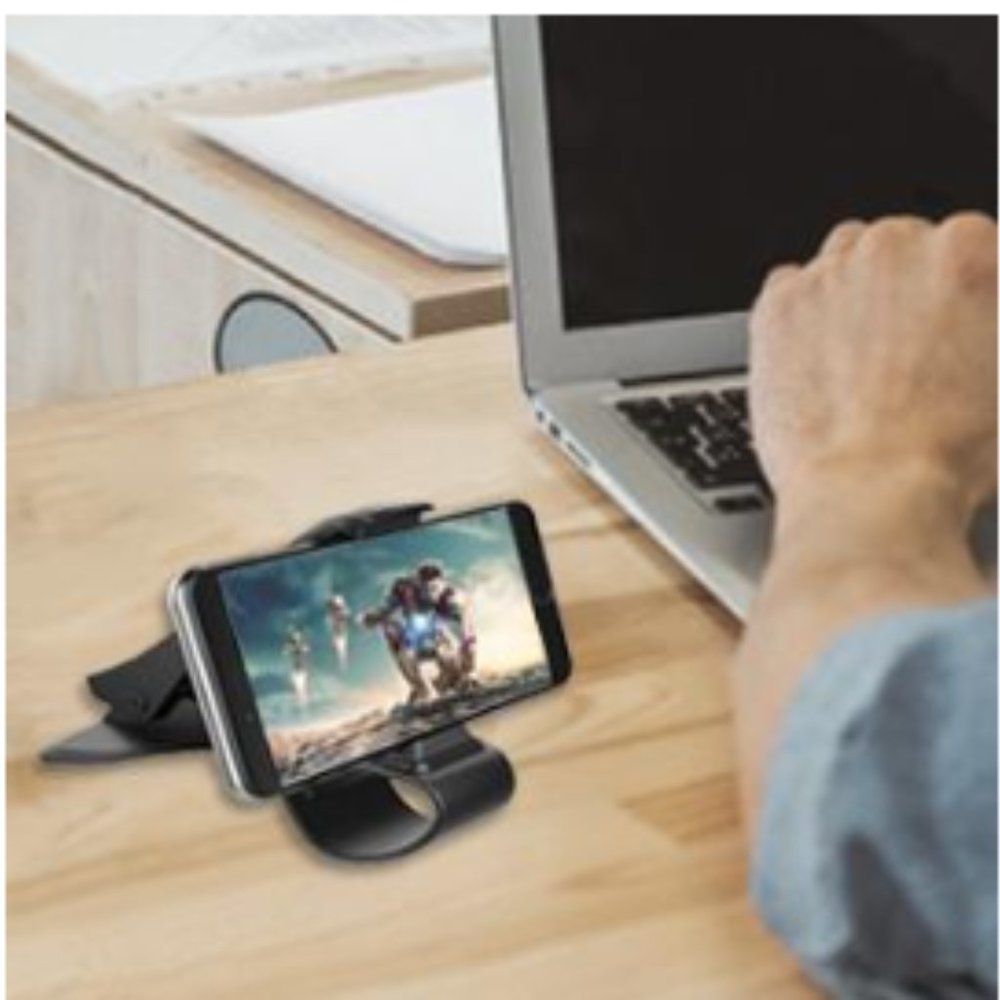 Small Device Phone Mount w/ Non-Slip Dashboard Visor Clip for Car Truck RV